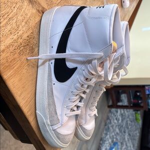 Nike White and Black High-Top Sneakers